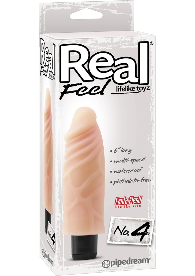 Real Feel No 04 Vibrator Waterproof 6 Inch Flesh