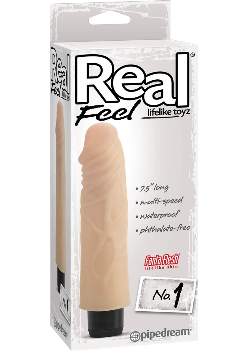 Real Feel No 01 Vibrator Waterproof 8 Inch Flesh