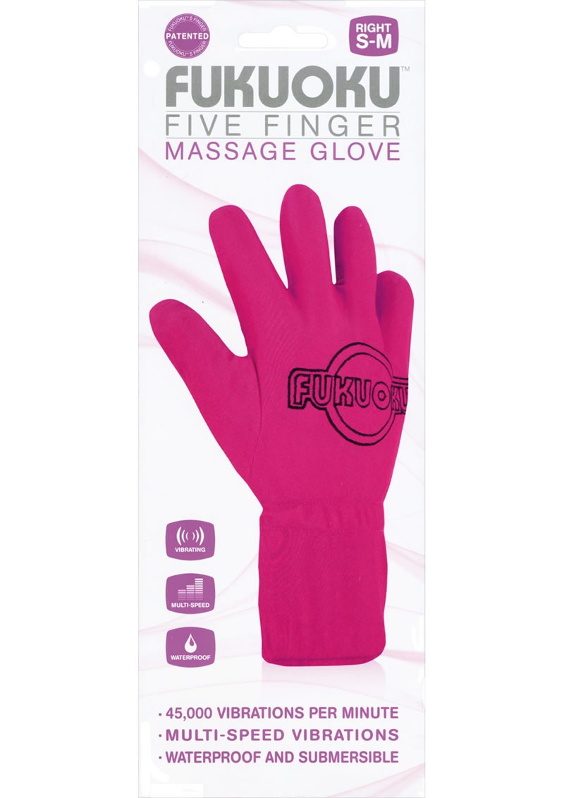 Fukuoku 5 Finger Massage Glove Right Hand Waterproof Pink