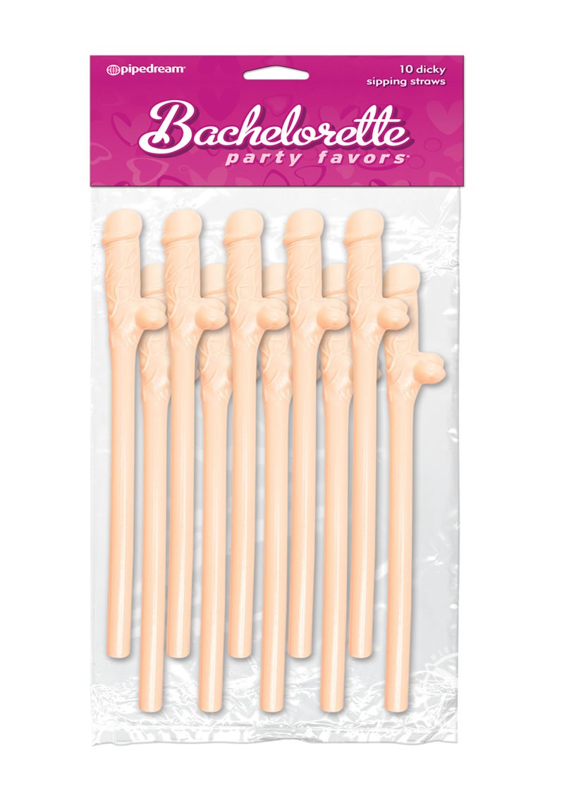 Dicky Sipping Straws 10 Pack Flesh