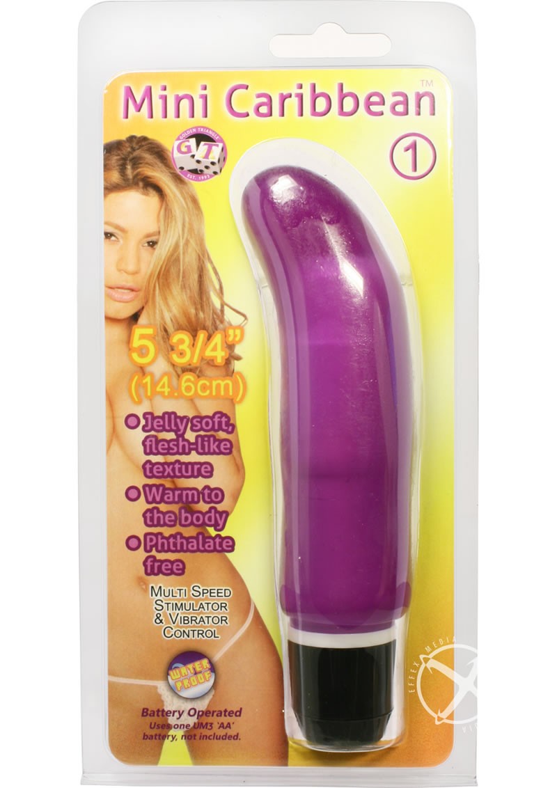 Mini Caribbean Number 1 Vibrator Waterproof 5.75 Inch Purple