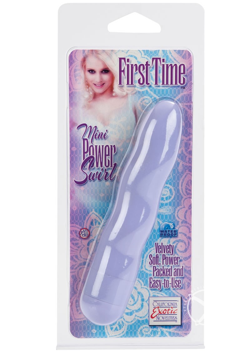 First Time Mini Power Swirl Vibrator 4.5 Inch Purple