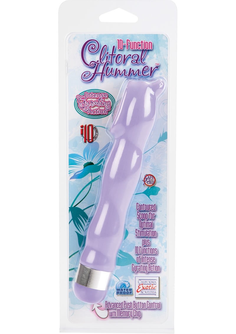 10 Function Clitoral Hummer Waterproof 6.25 Inch Purple
