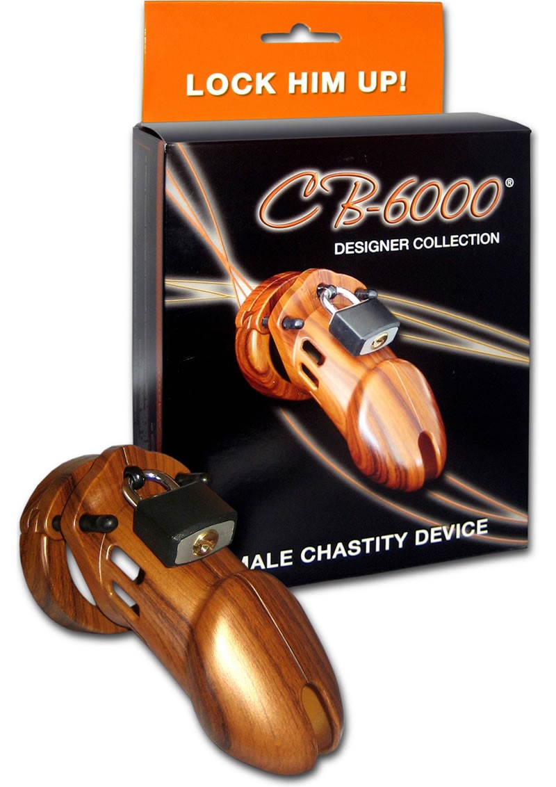 C B 6000 Designer Male Chastity Device Wood Finish