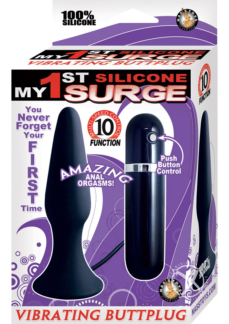 My First Silicone Surge Vibrating Butt Plug 5 Inch Black