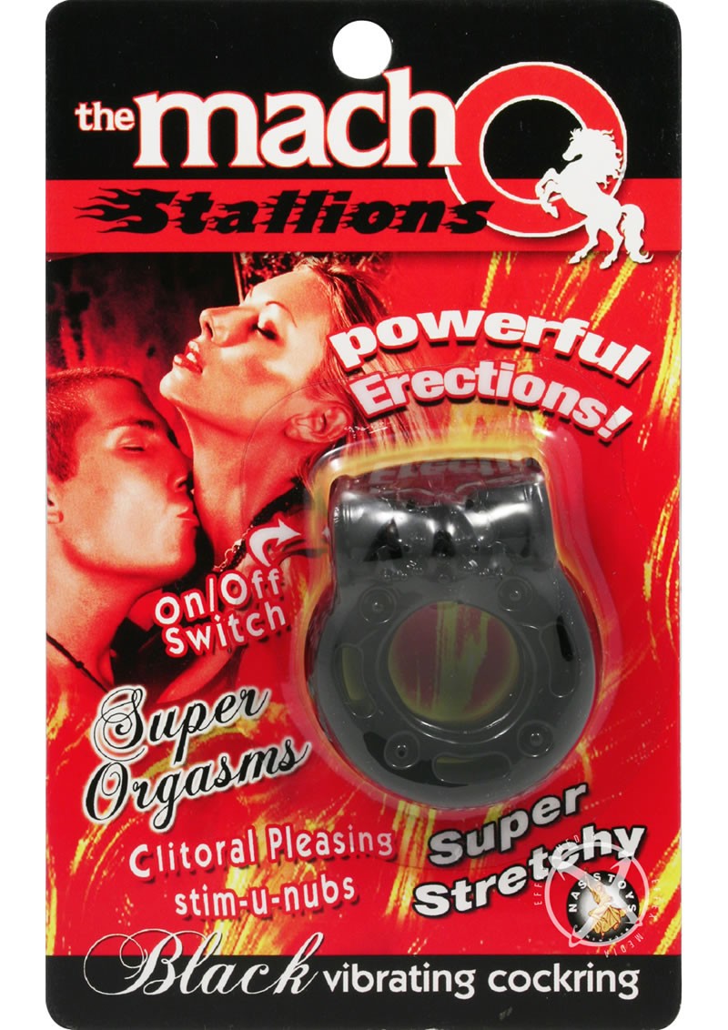 Macho Stallions Vibrating Cockring Black