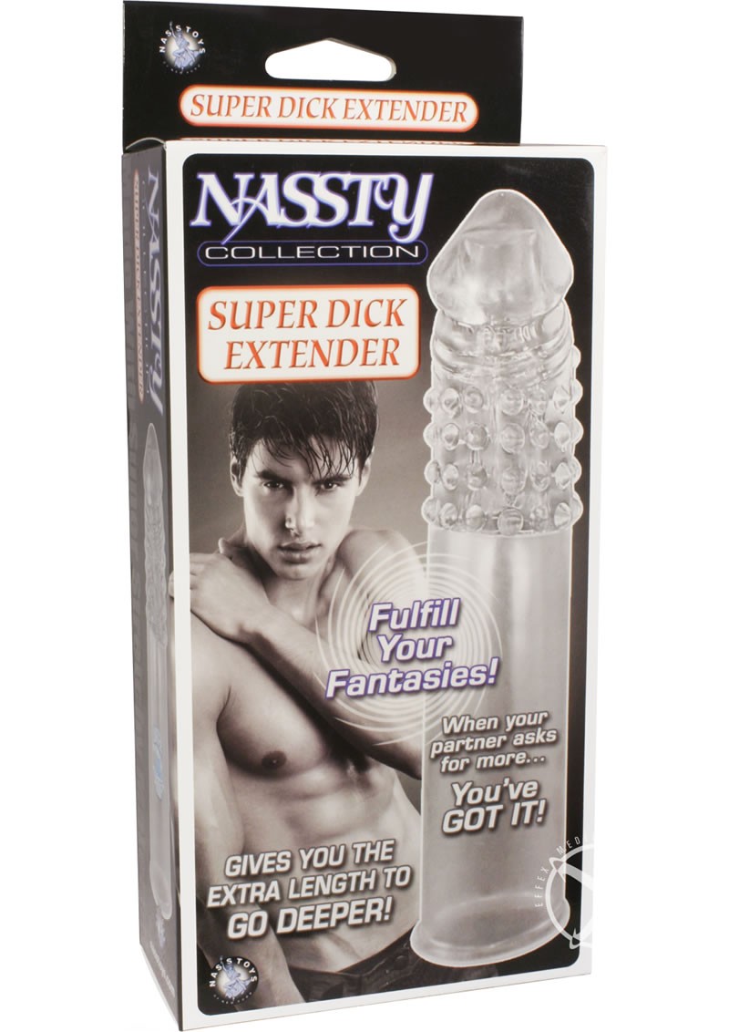 Nassty Super Dick Exterder Waterproof Clear 3.5 inches