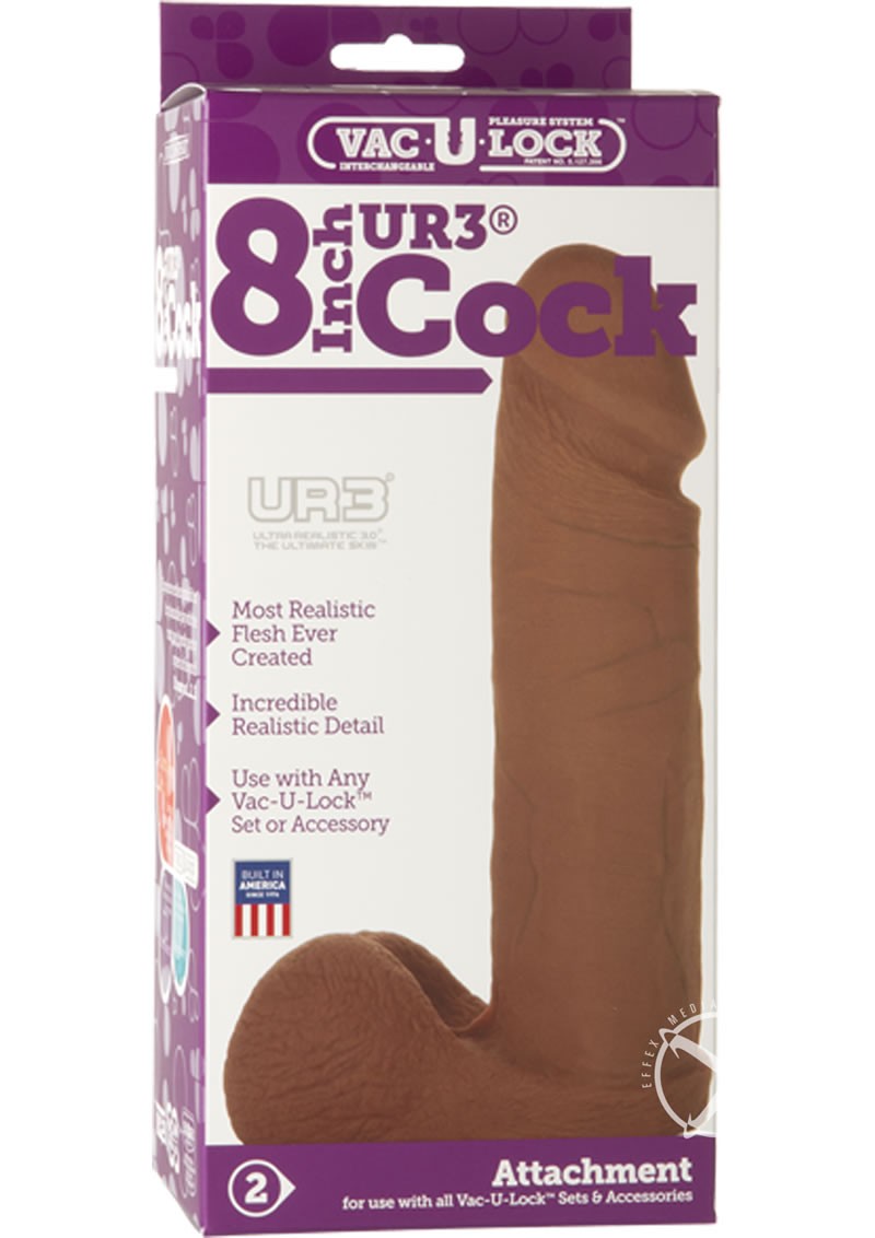 Vac U Lock 8 Inch UR3 Cock Dildo Flesh