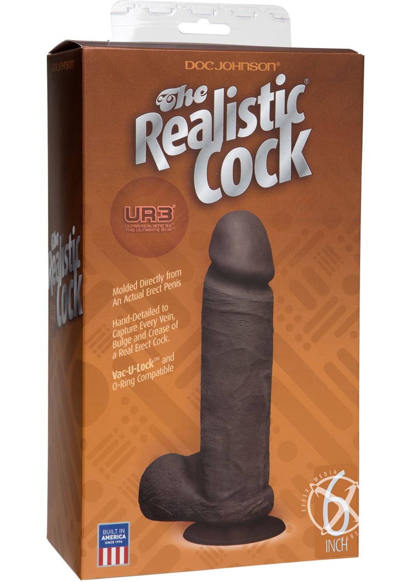 The Original Realistic Cock UR3 Dildo 6 Inch Black