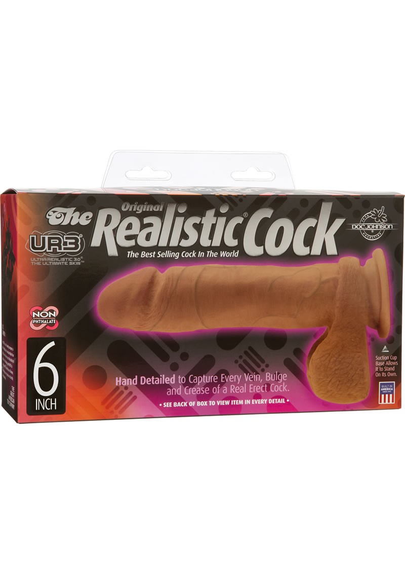 The Original Realistic Cock UR3 Dildo 6 Inch Brown