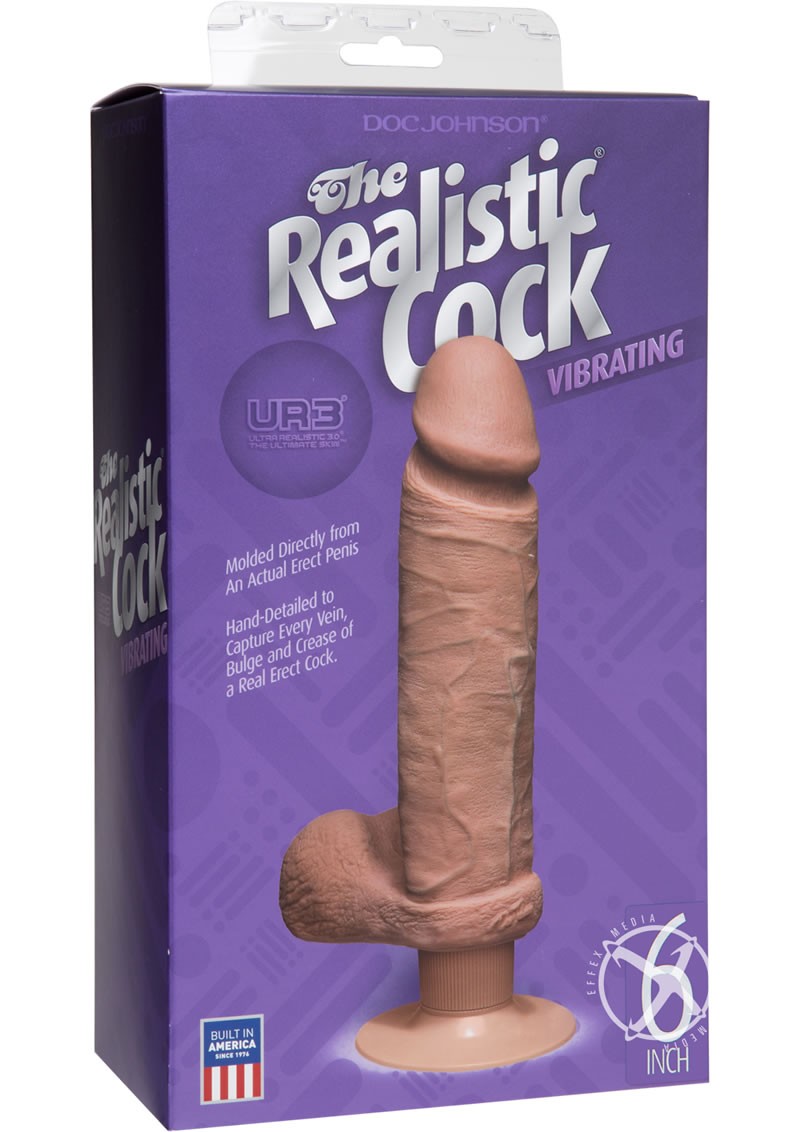 The Vibro UR3 Realistic Vibrating Cock 6 Inch Brown