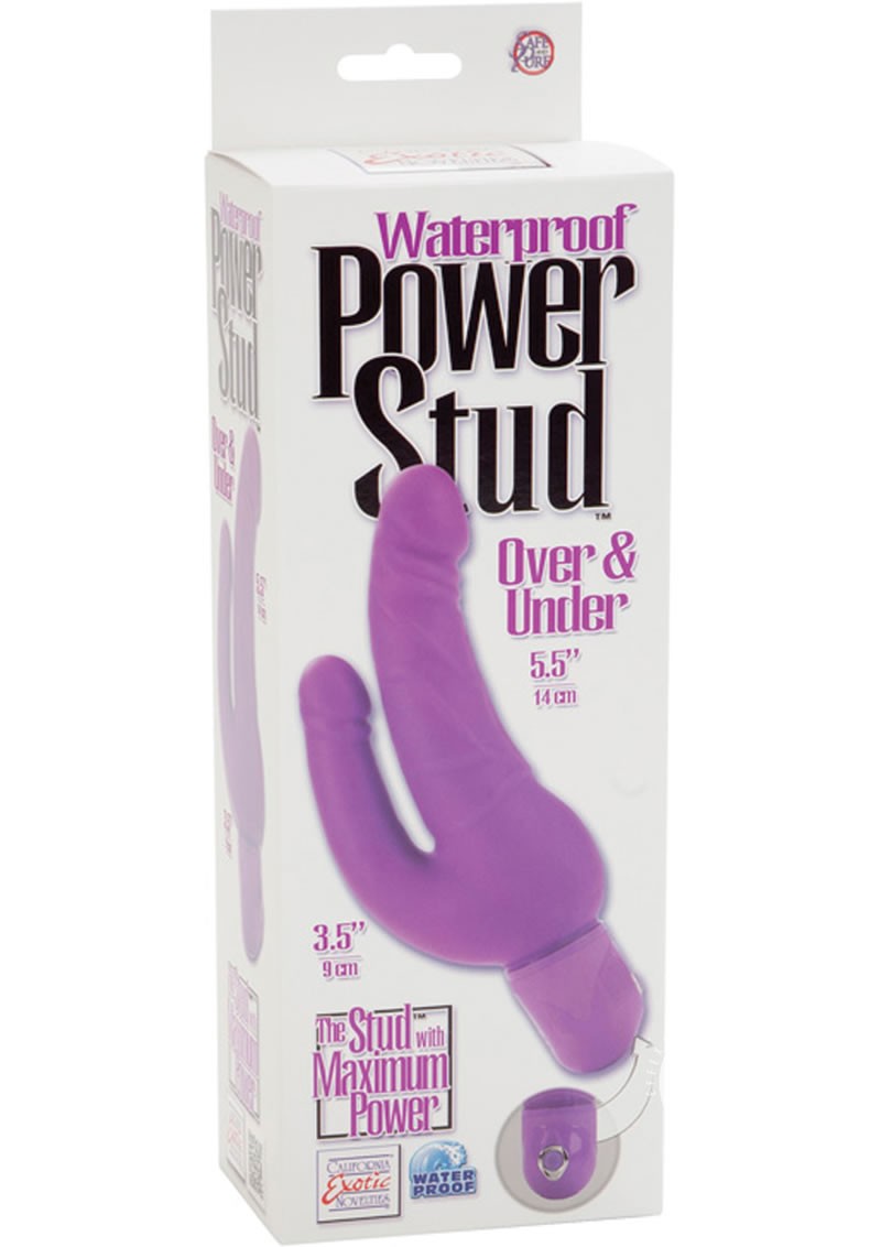 Power Stud Over and Under Vibrator Waterproof Purple