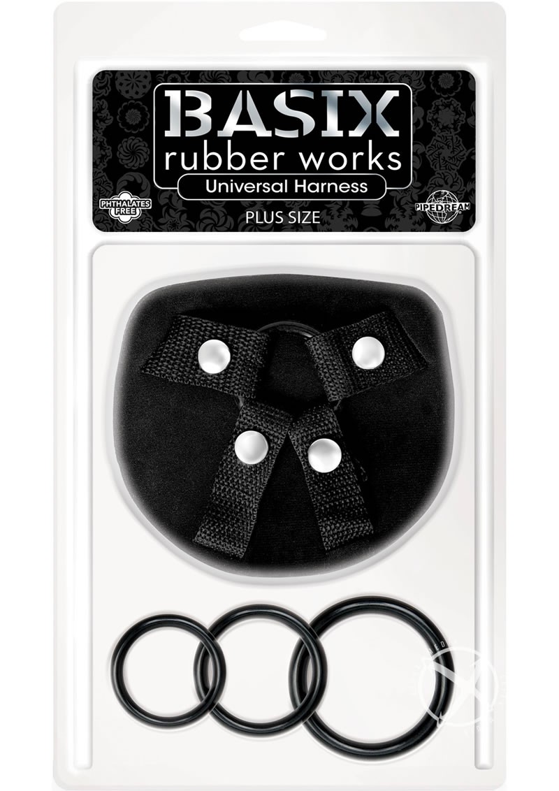 Basix Rubber Works Universal Harness Plus Size Black