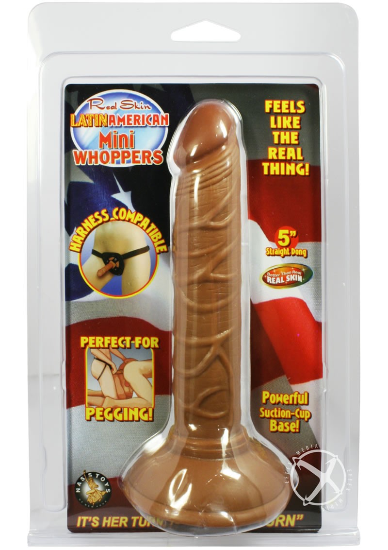 Real Skin Latin American Mini Whoppers Dong Brown 5 Inch
