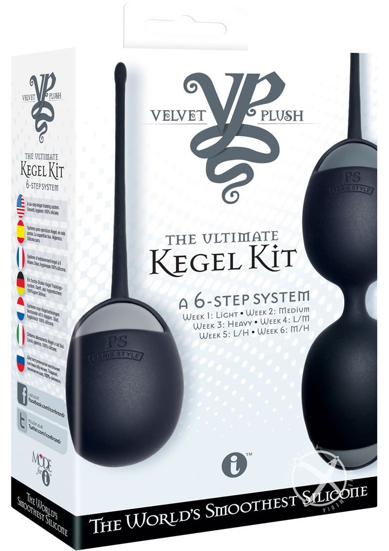 Velvet Plush The Ultimate Kegel Kit Silicone Balls Black