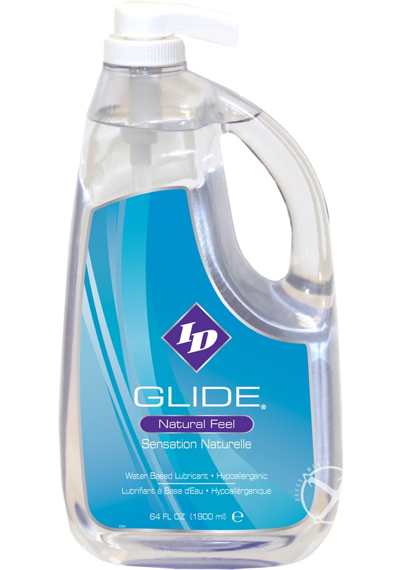 ID Glide Natural Feel Water Based Lubricant Pump 64 Ounces