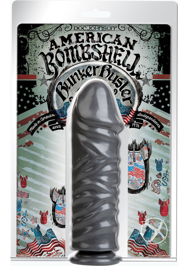 American Bombshell Bunker Buster Dildo Grey 10.7 Inch Long 9.75 Inch Girth
