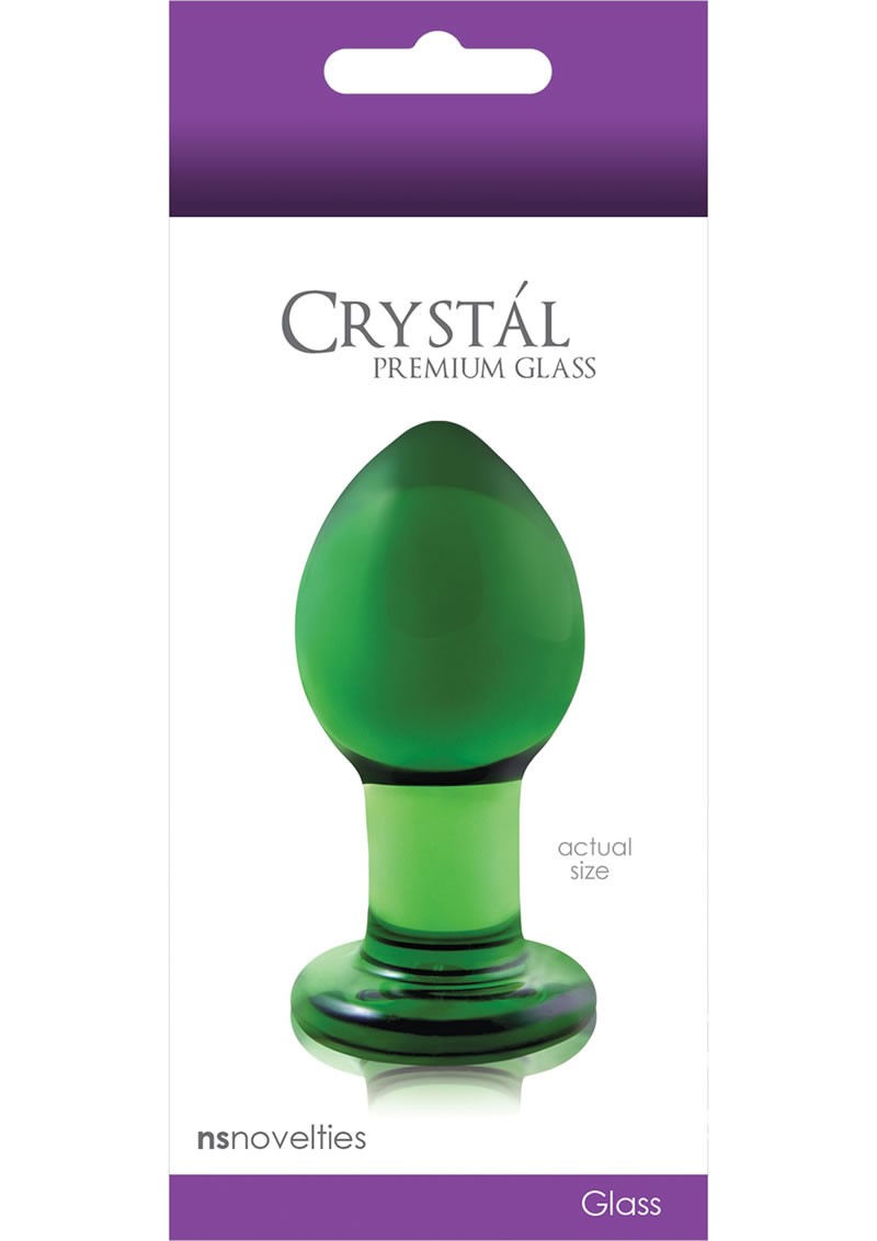 Crystal Premium Glass Plug Green 3 Inch