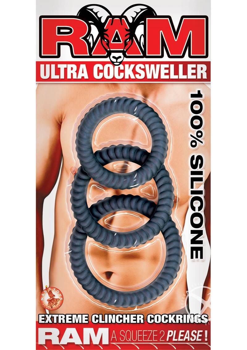 Ram Ultra Cocksweller Silicone Cock Rings Waterproof Black