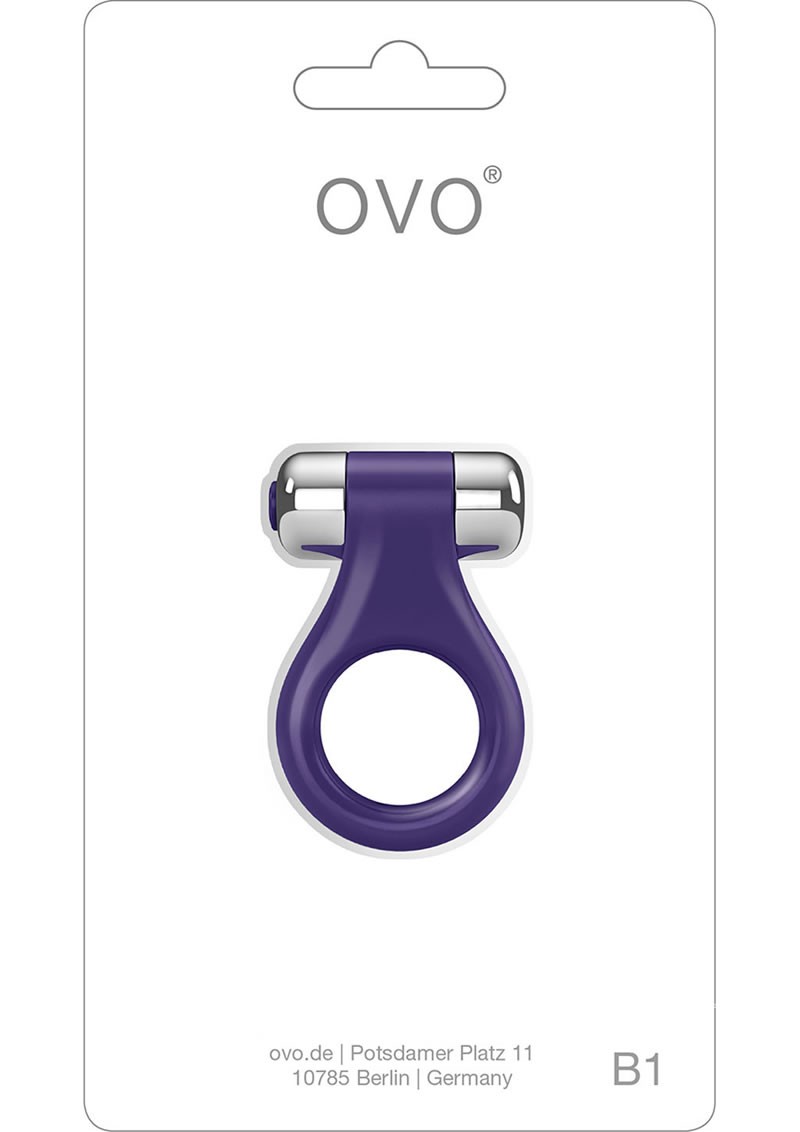 Ovo B1 Cock Ring Waterproof Lilac And Chrome