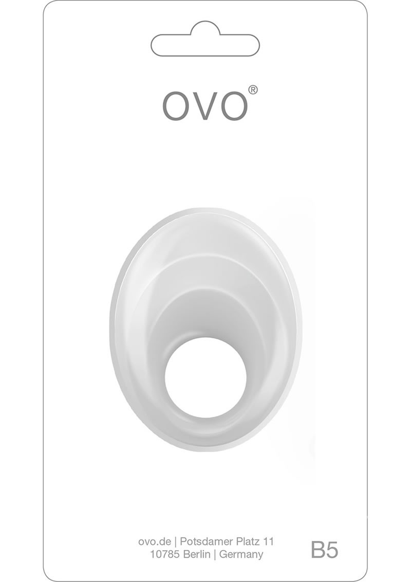 Ovo B5 Silicone Cock Ring Waterproof White And Chrome