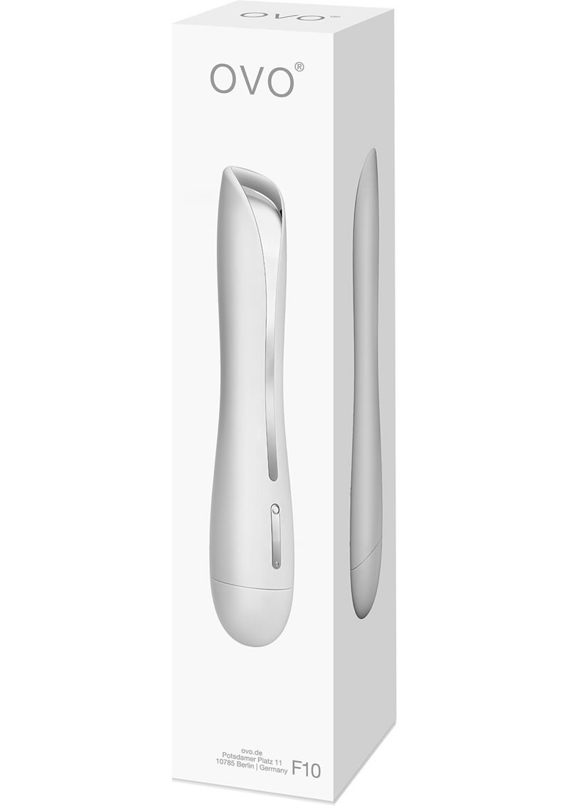 Ovo F10 Silicone Vibrator Waterproof White And Chrome
