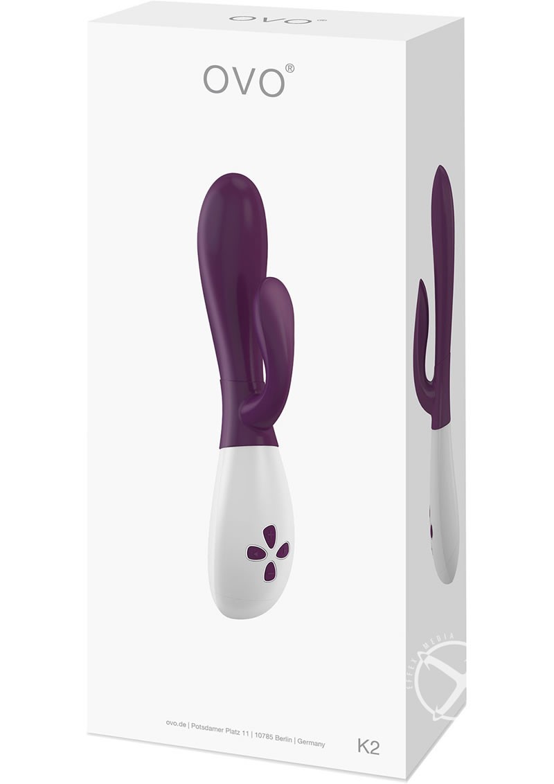 Ovo K2 Silicone Rabbit Waterproof Blackberry And White