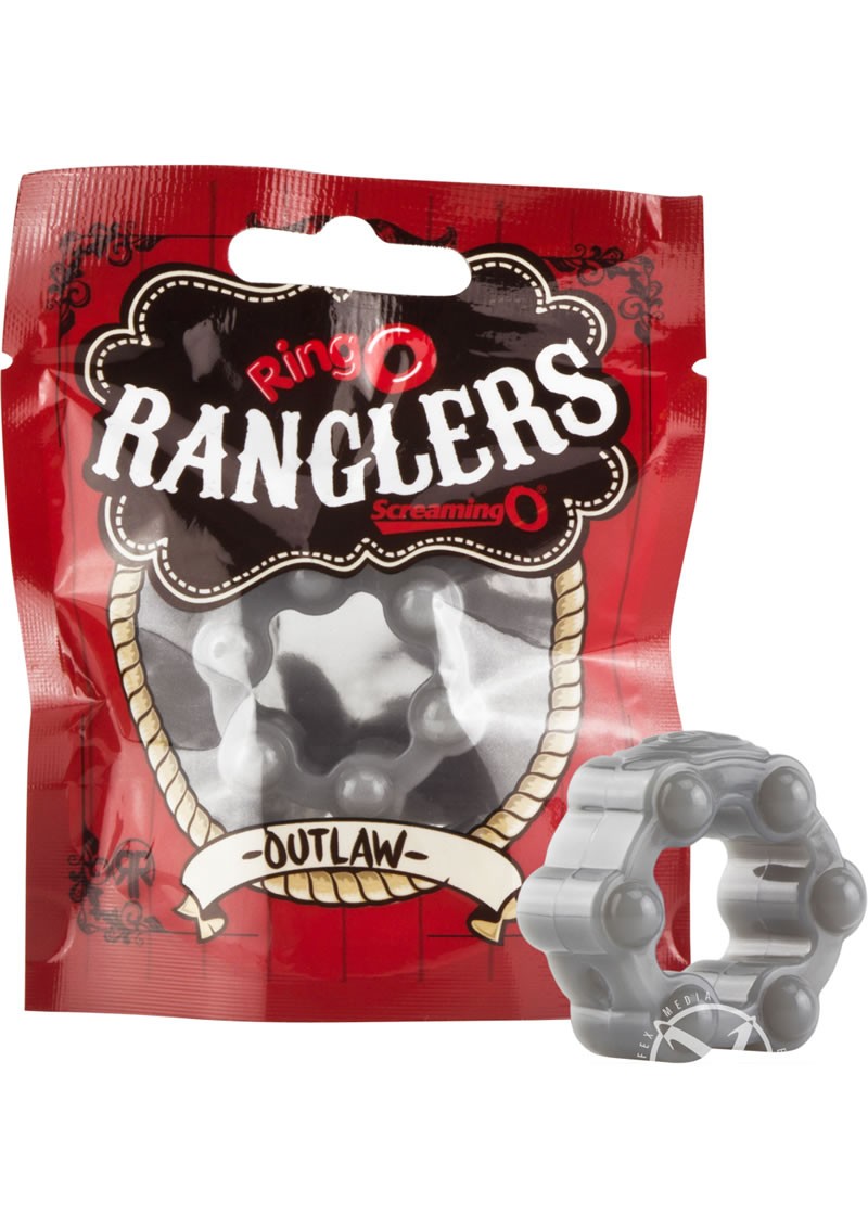Ringo Rangler Outlaw Cockring Grey 10 Each Per Box