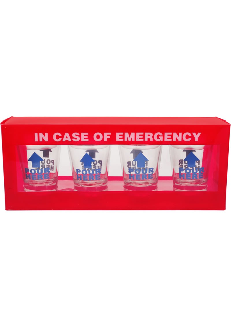 In Case Of Emergency Shot Glass Set 4 Each