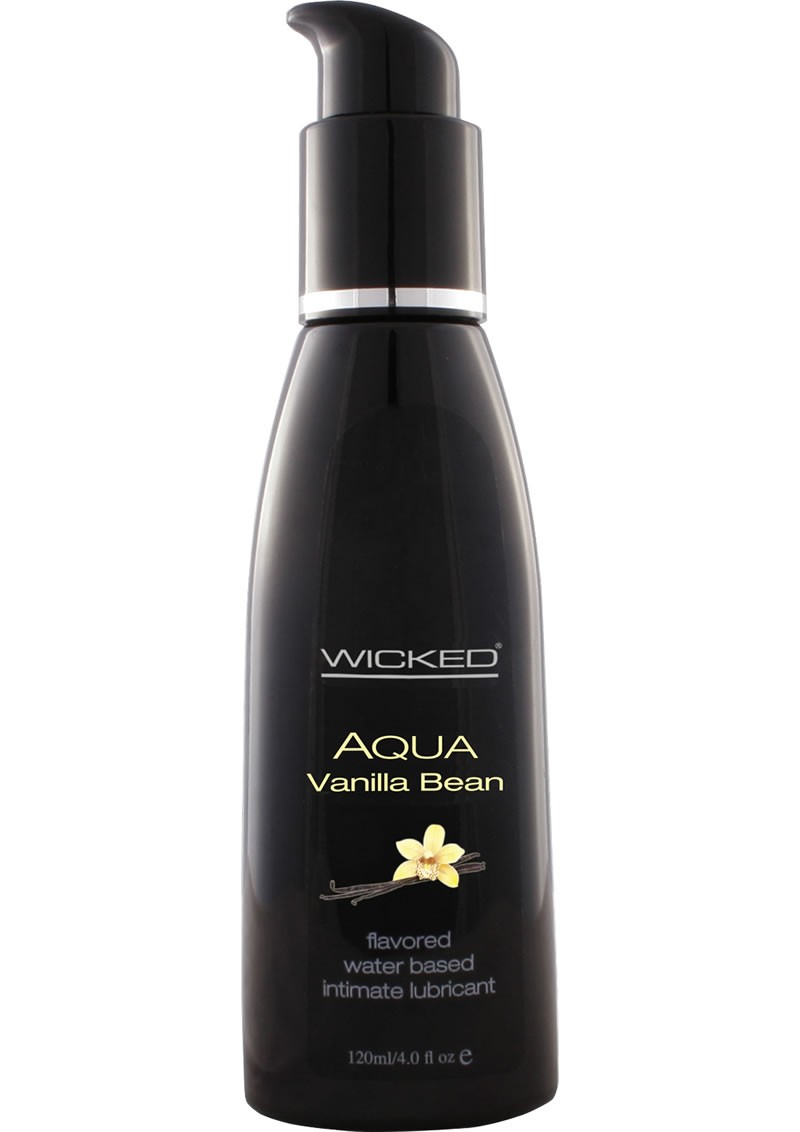 Wicked Aqua Flavored Water Based Lubricant Vanilla Bean 4 oz