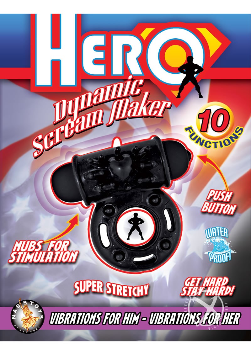 Hero Dynamic Scream Maker Cockring Waterproof Black