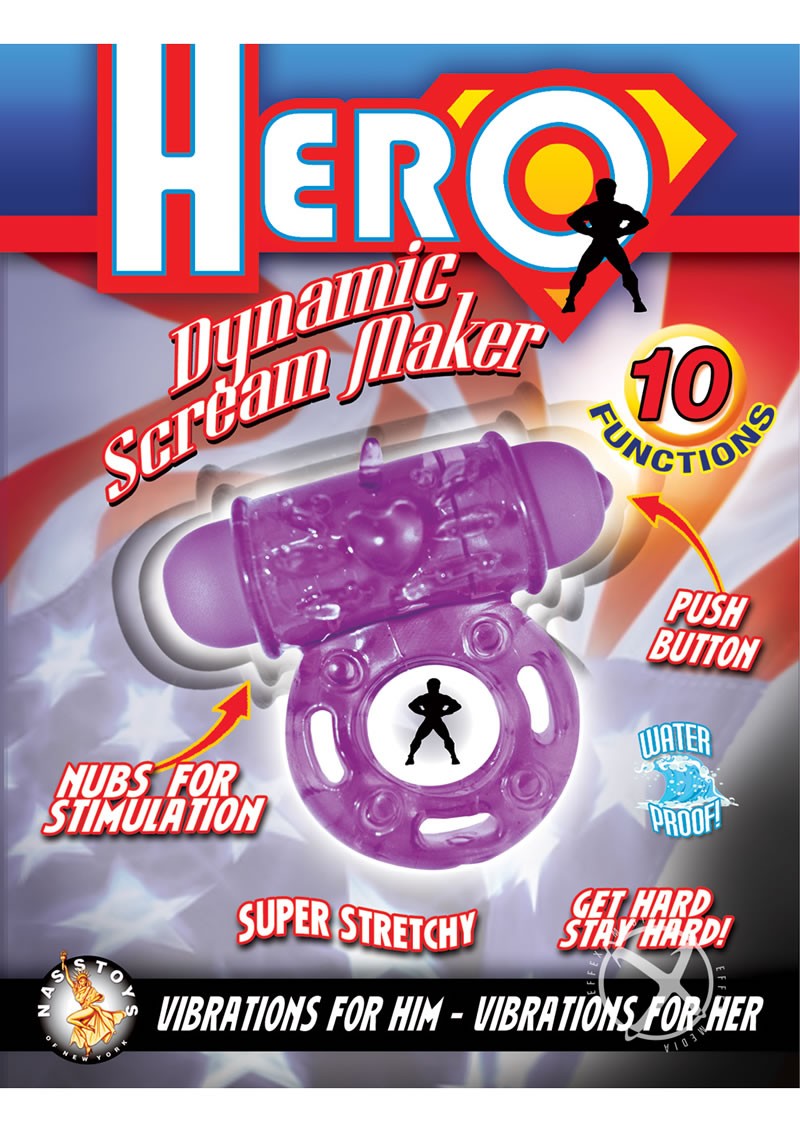 Hero Dynamic Scream Maker Cockring Waterproof Purple