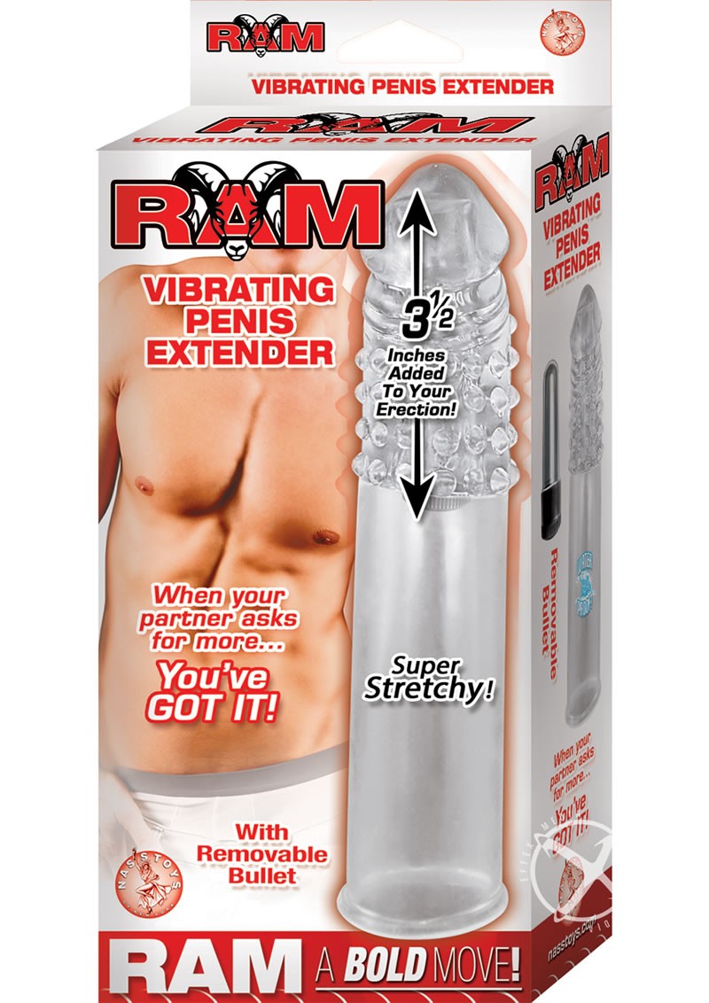 Ram Vibrating Penis Extender Clear 7.5 Inch