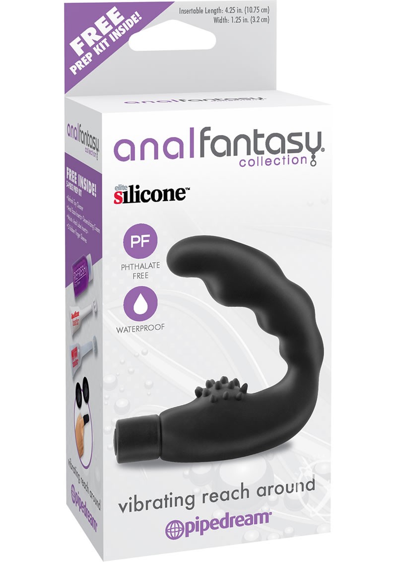 Anal Fantasy Reach Around Massager Black 4.25 Inch