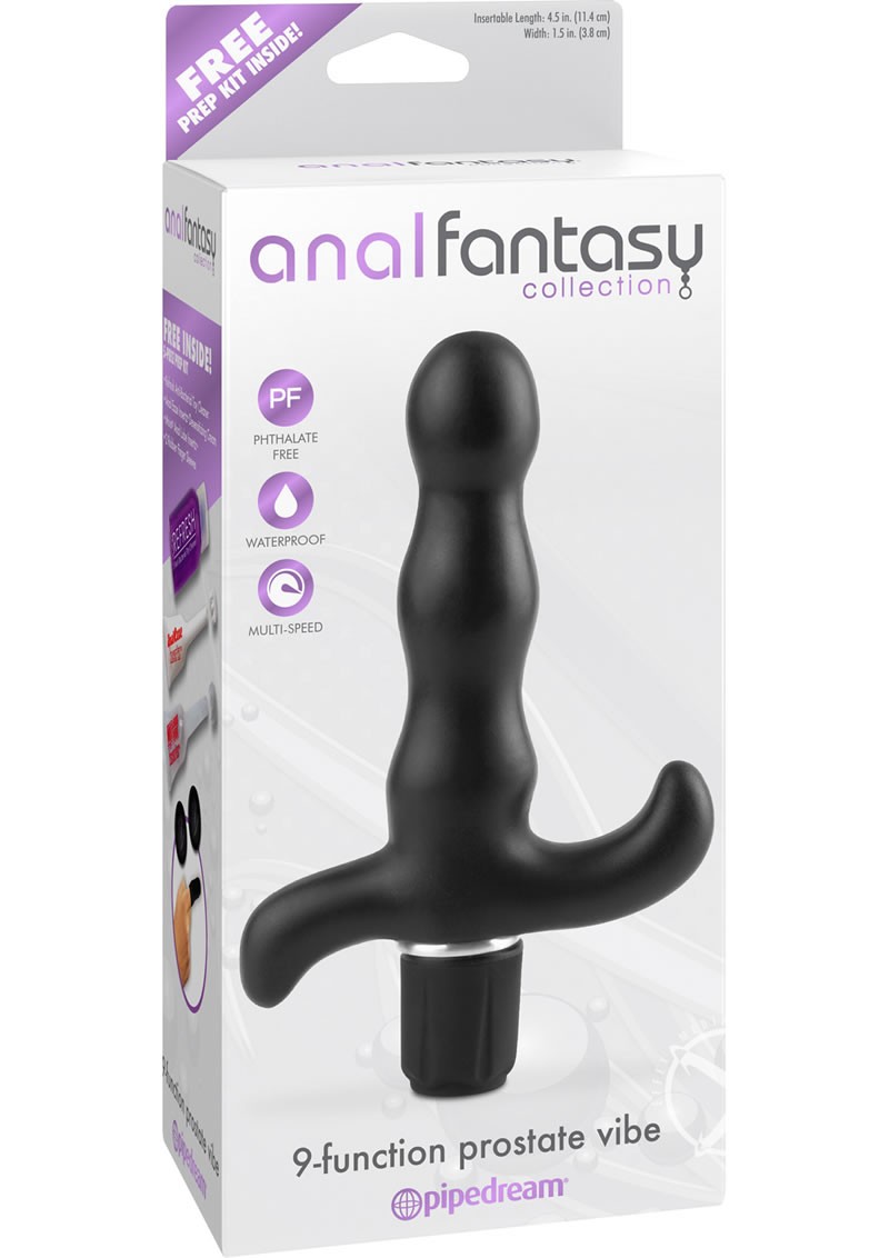 Anal Fantasy 9 Function Prostate Vibe Black 4.5 Inch