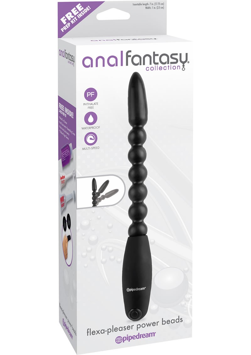 Anal Fantasy Flexa Pleaser Power Beads Black 7 Inch