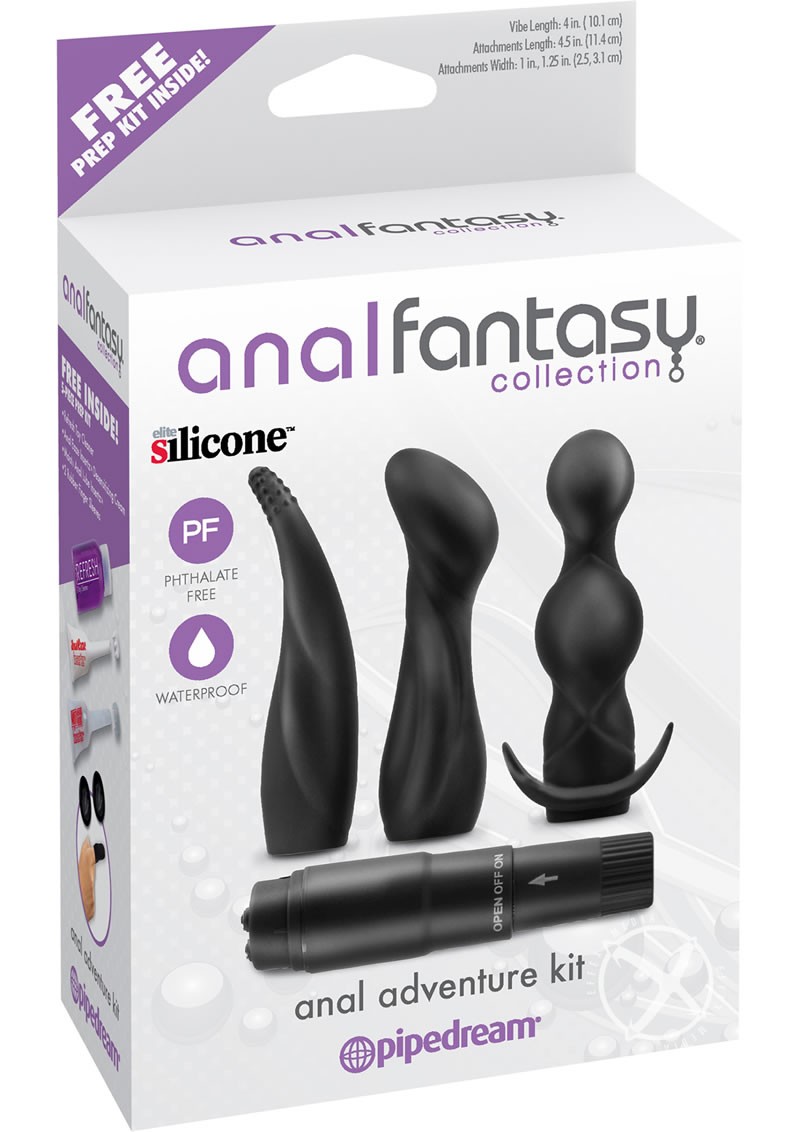 Anal Fantasy Silicone Anal Adventure Kit Waterproof Black