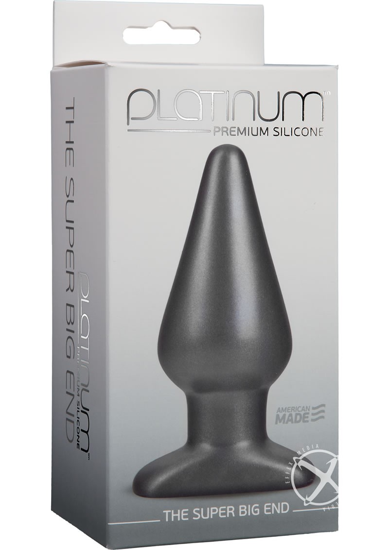 Platinum The Super Big End Large Anal Butt Plug Charcoal