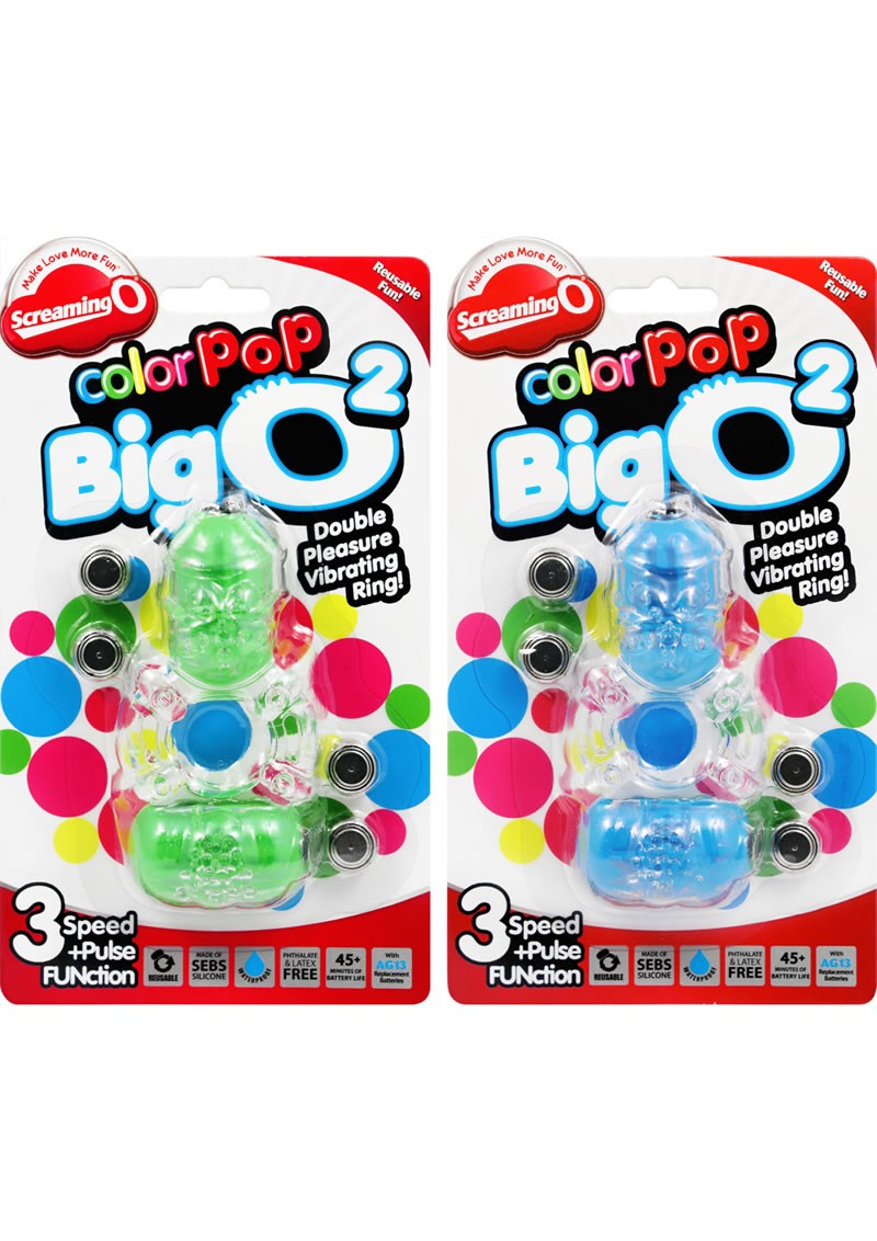 Color Pop Big O 2 Double Vibe Cockring Assorted Colors