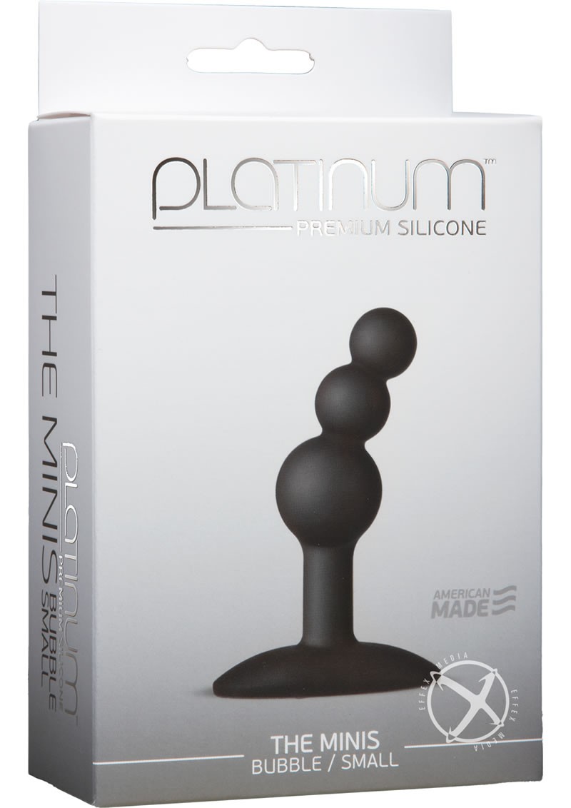 Platinum The Minis Bubble Butt Plug Black Small 2.7 Inch