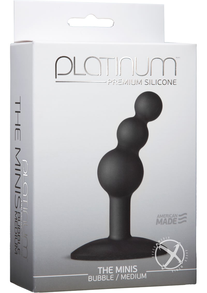 Platinum The Minis Bubble Butt Plug Black Medium 3.8 Inch