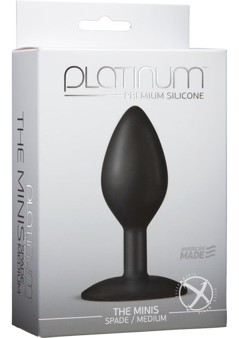 Platinum The Minis Spade Butt Plug Black Medium 3.5 Inch