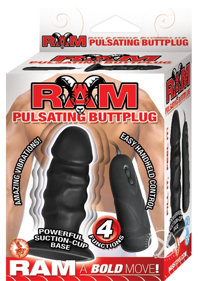 Ram Pulsating Buttplug Waterproof Black 4 Inch