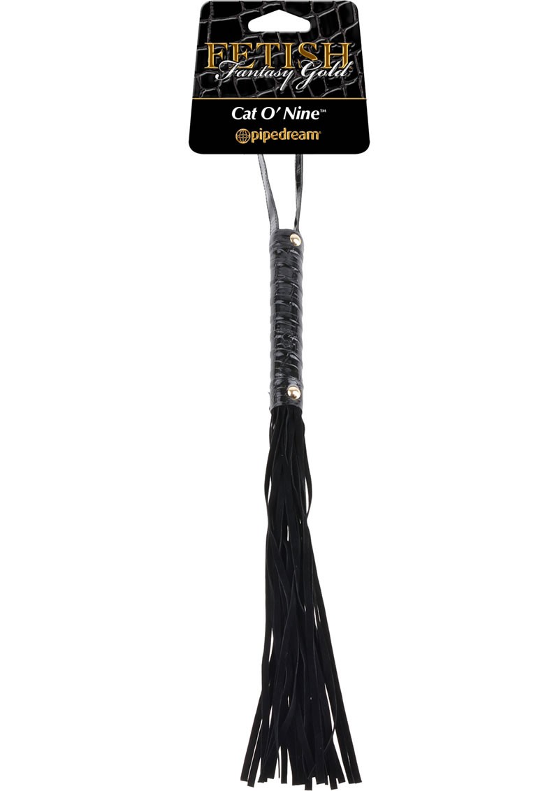 Fetish Fantasy Gold Cat O Nine Whip Black