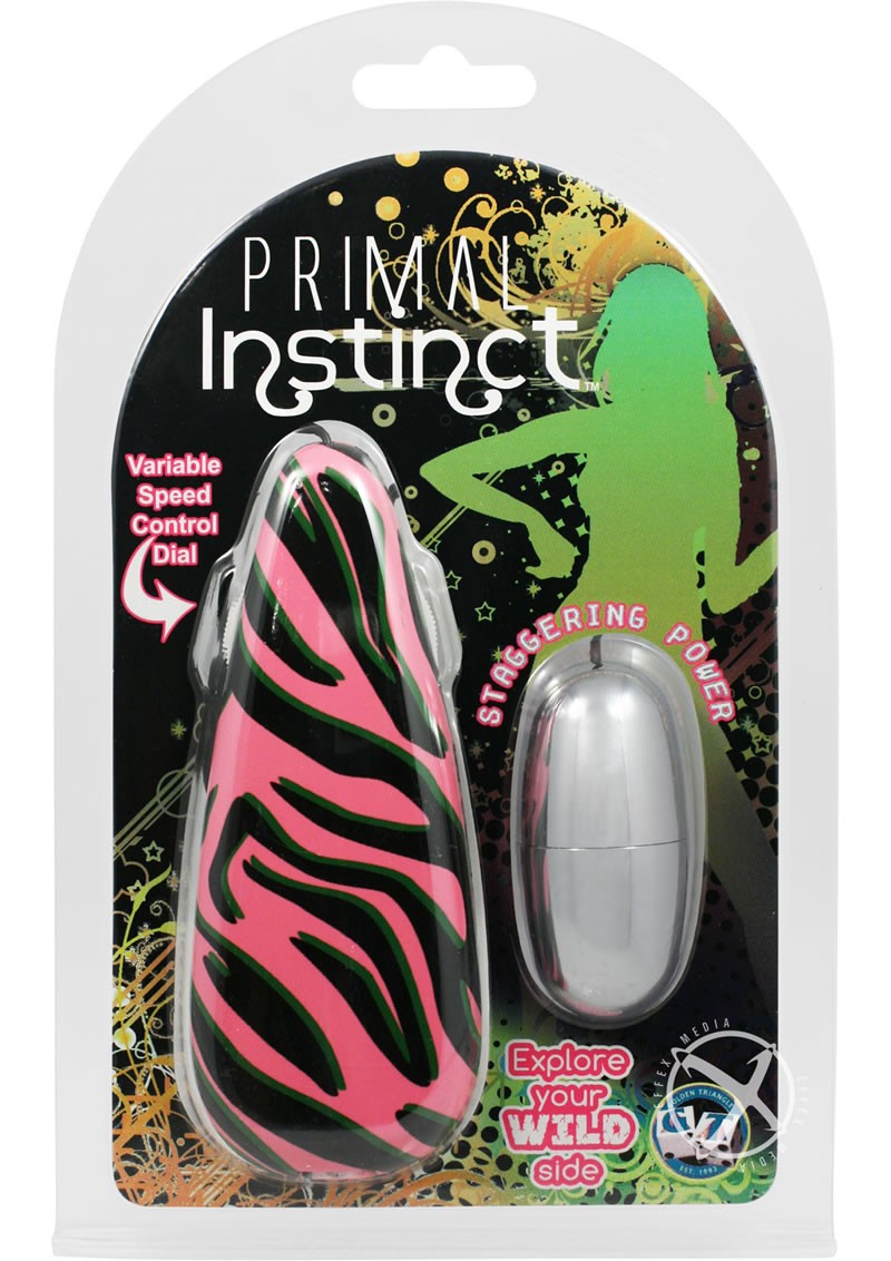 Primal Instinct Remote Control Bullet Zebra Print Pink