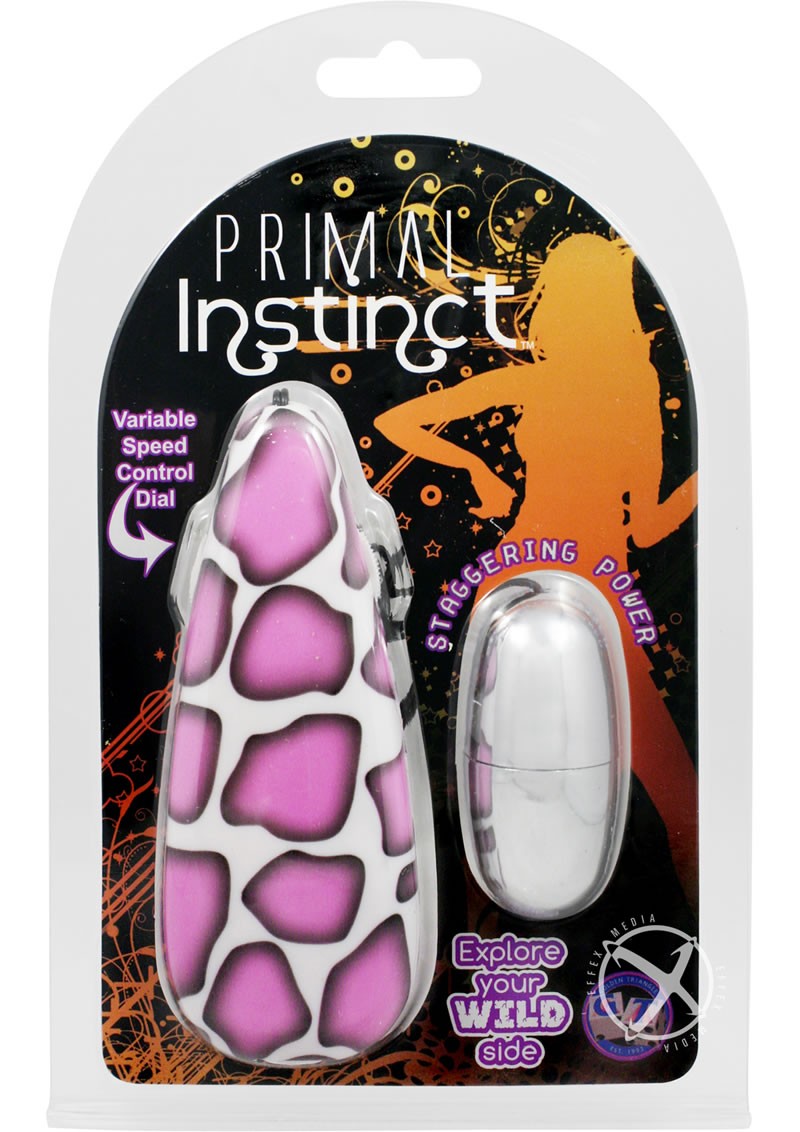 Primal Instinct Remote Control Bullet Giraffe Print Purple