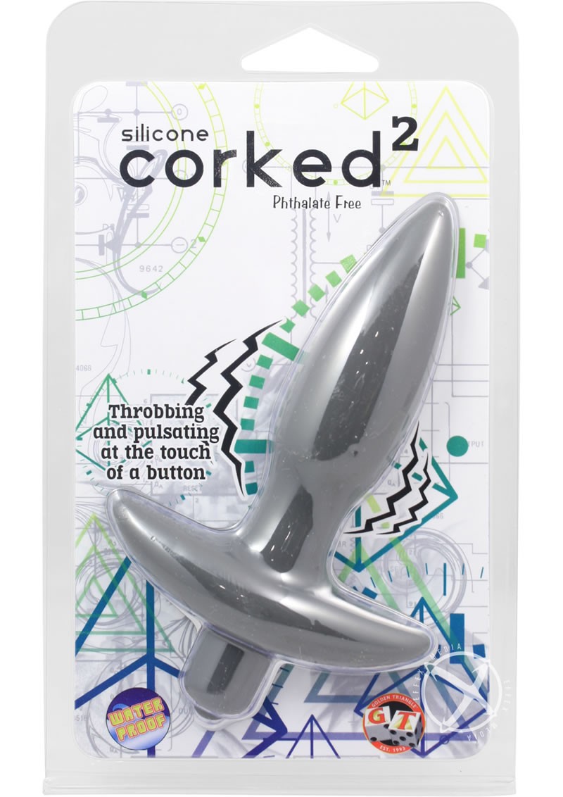 Corked 02 Silicone Anal Plug Waterproof Charcoal Small