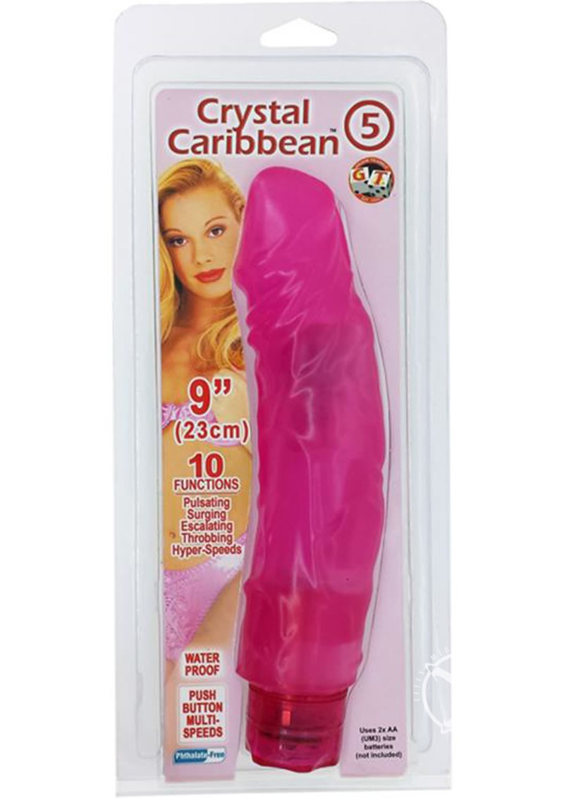 Crystal Caribbean Number 5 Dildo Pink 9 Inch