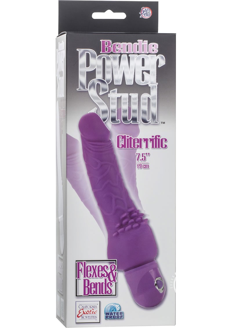 Bendie Power Stud Cliterrific Dildo Purple 7.5 Inch