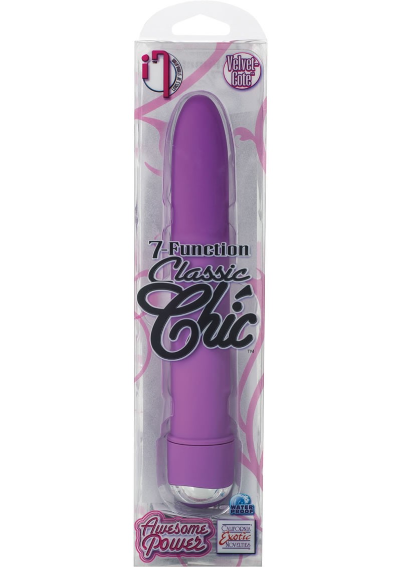7 Function Classic Chic Standard Velvet Cote Vibrator Purple 6 Inch
